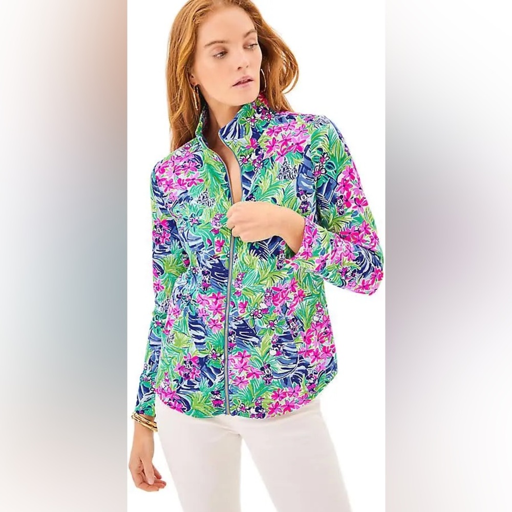 Lilly Pulitzer Disney Parks Leona Full Zip-Up Jacket Disney Dreamin Sz S